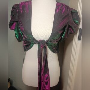 Shein SXY Iridescent Tire Front Shrug Bolero Club Jacket- New